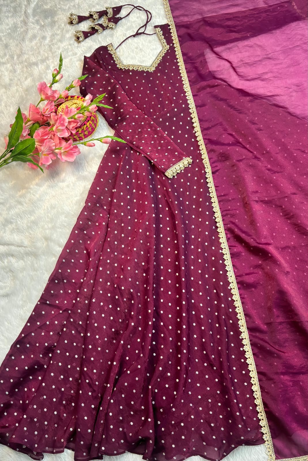 Party wear gown with duppata