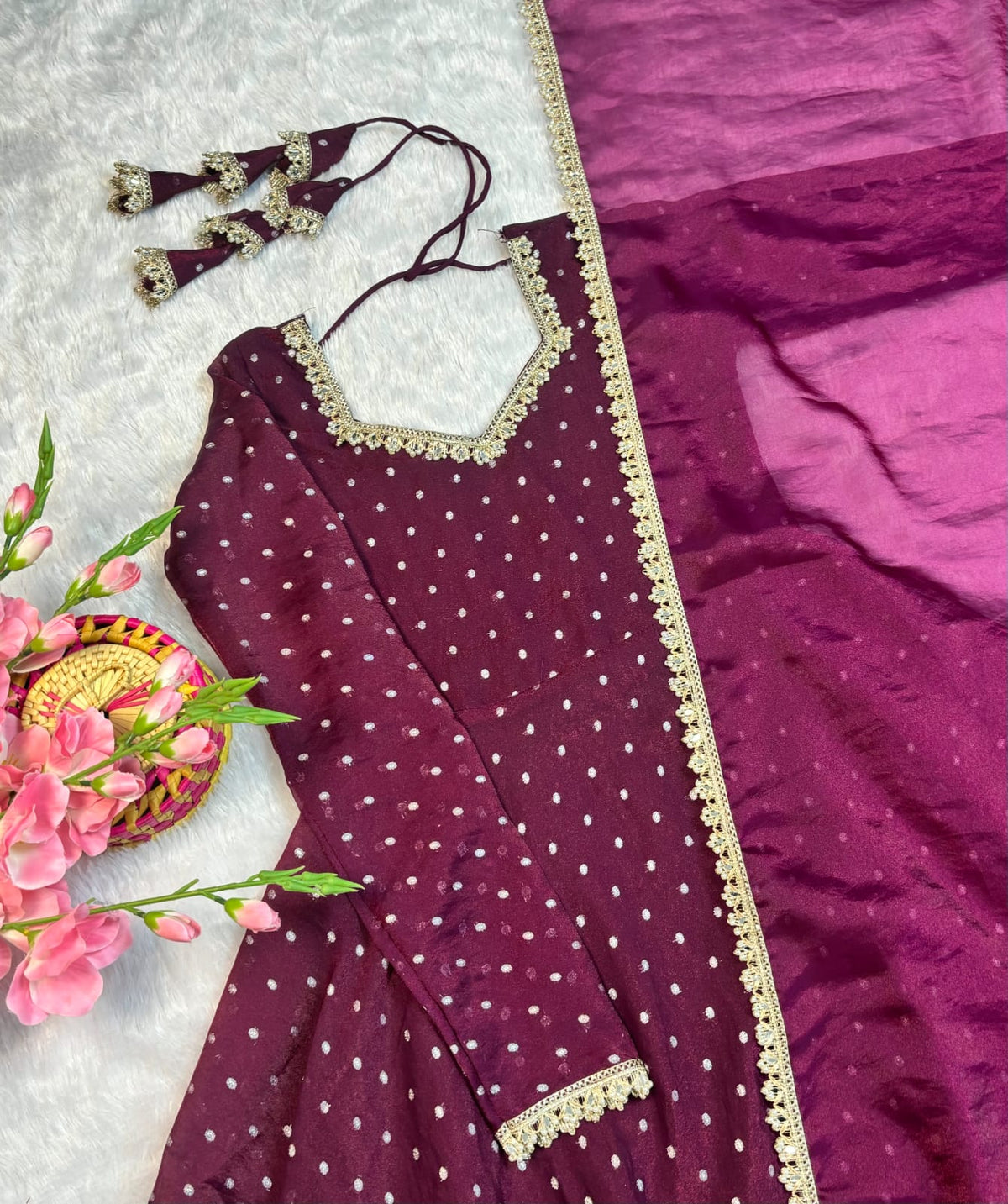 Party wear gown with duppata