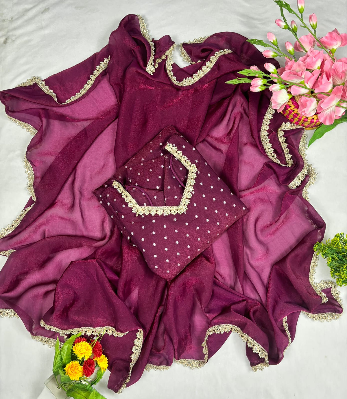 Party wear gown with duppata