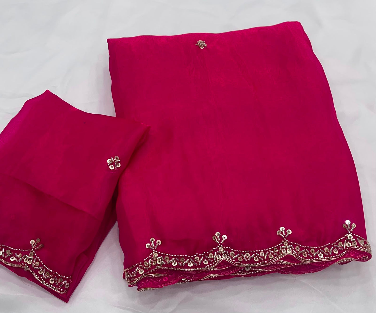 Space silk saree with beautiful bits work