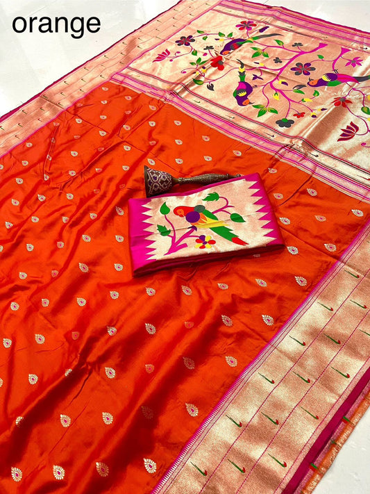 Pure soft kanchivaram paithani silk sarees