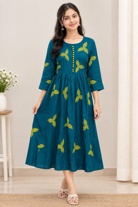 Applique work maxi frock